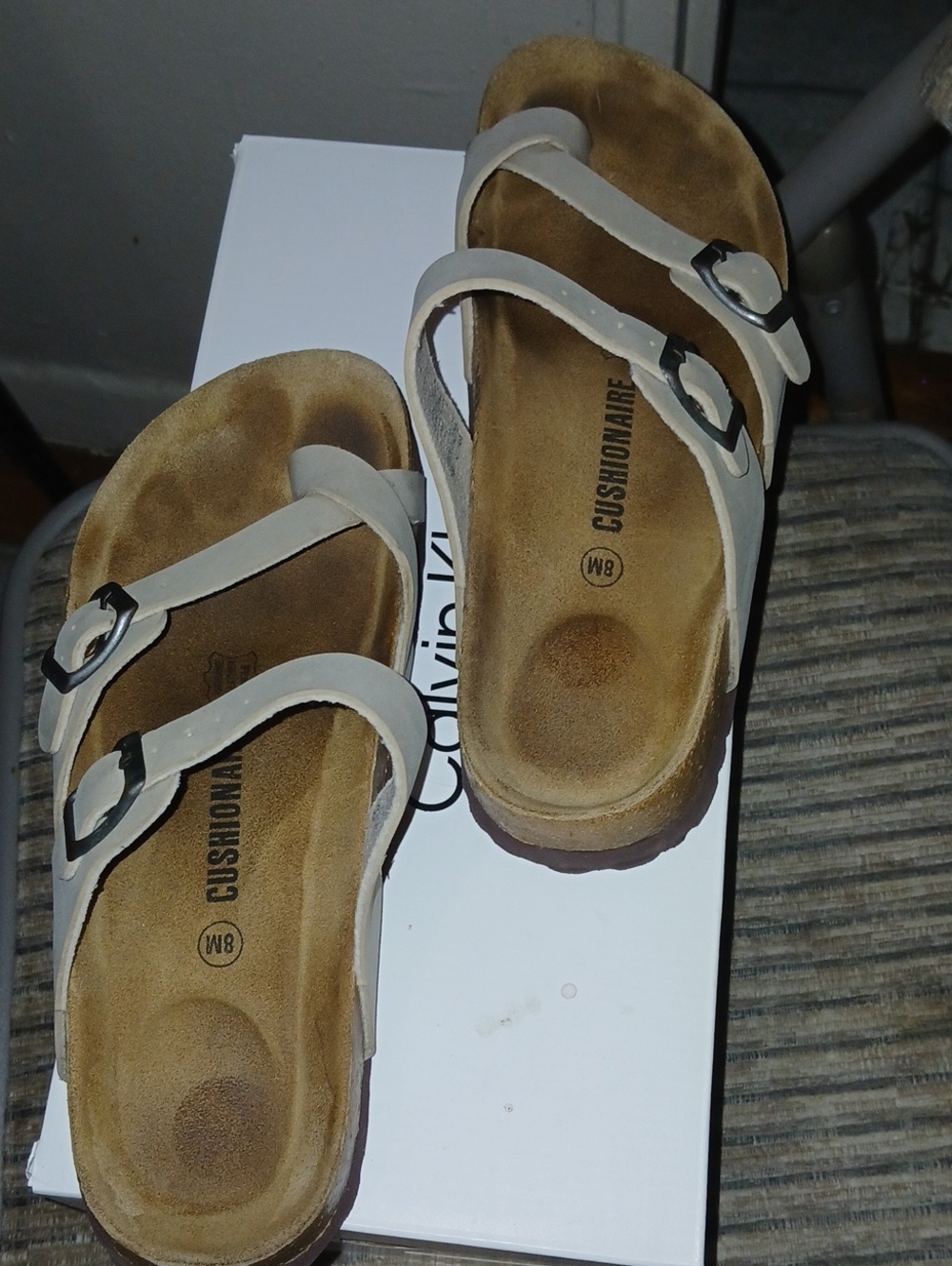 Comfort Cushioned Beige Double-Buckle Sandals for Women